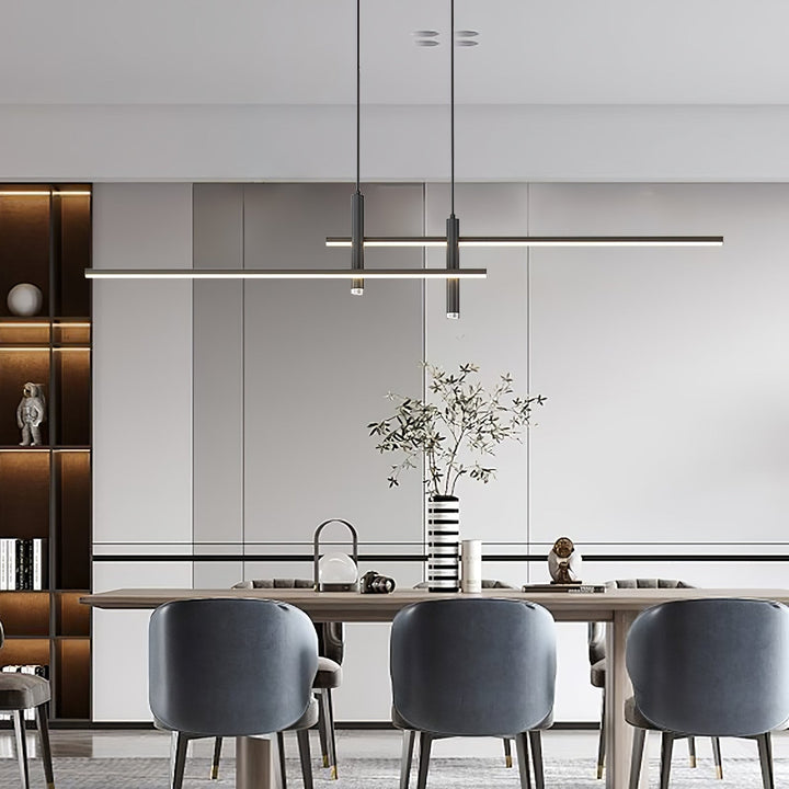 Modern Pendant Light Dining Room Sleek Black Gold Design