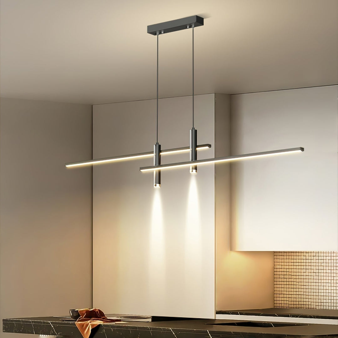 Modern Pendant Light Dining Room Sleek Black Gold Design