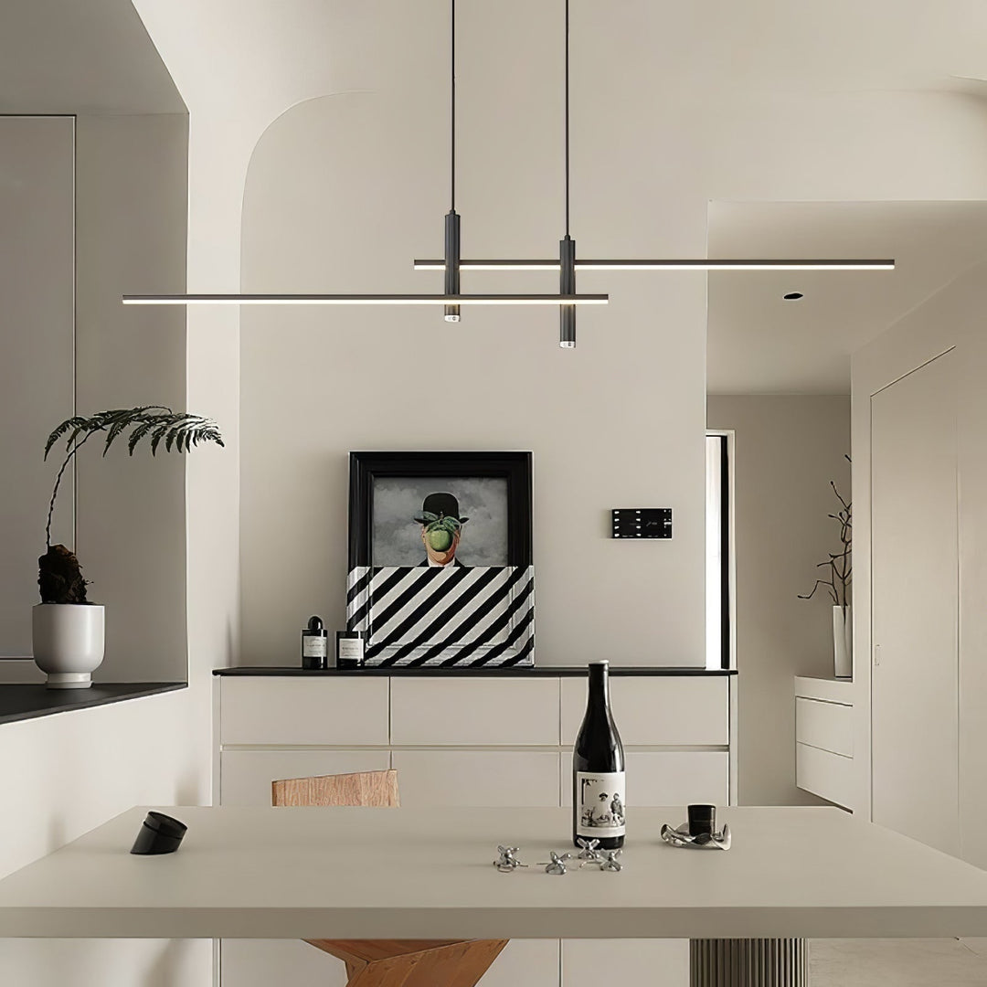 Modern Pendant Light Dining Room Sleek Black Gold Design