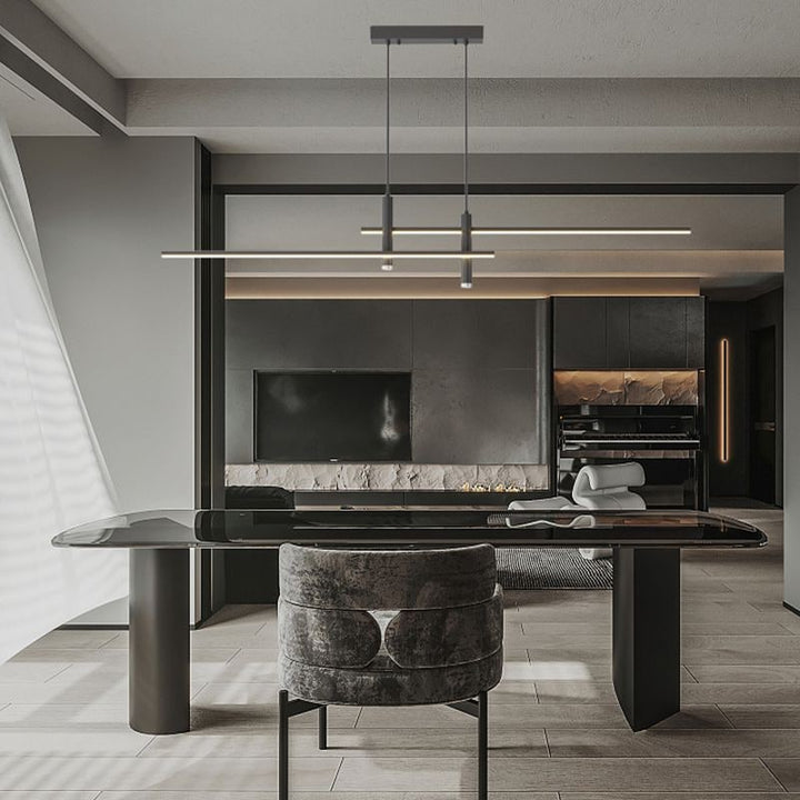 Modern Pendant Light Dining Room Sleek Black Gold Design