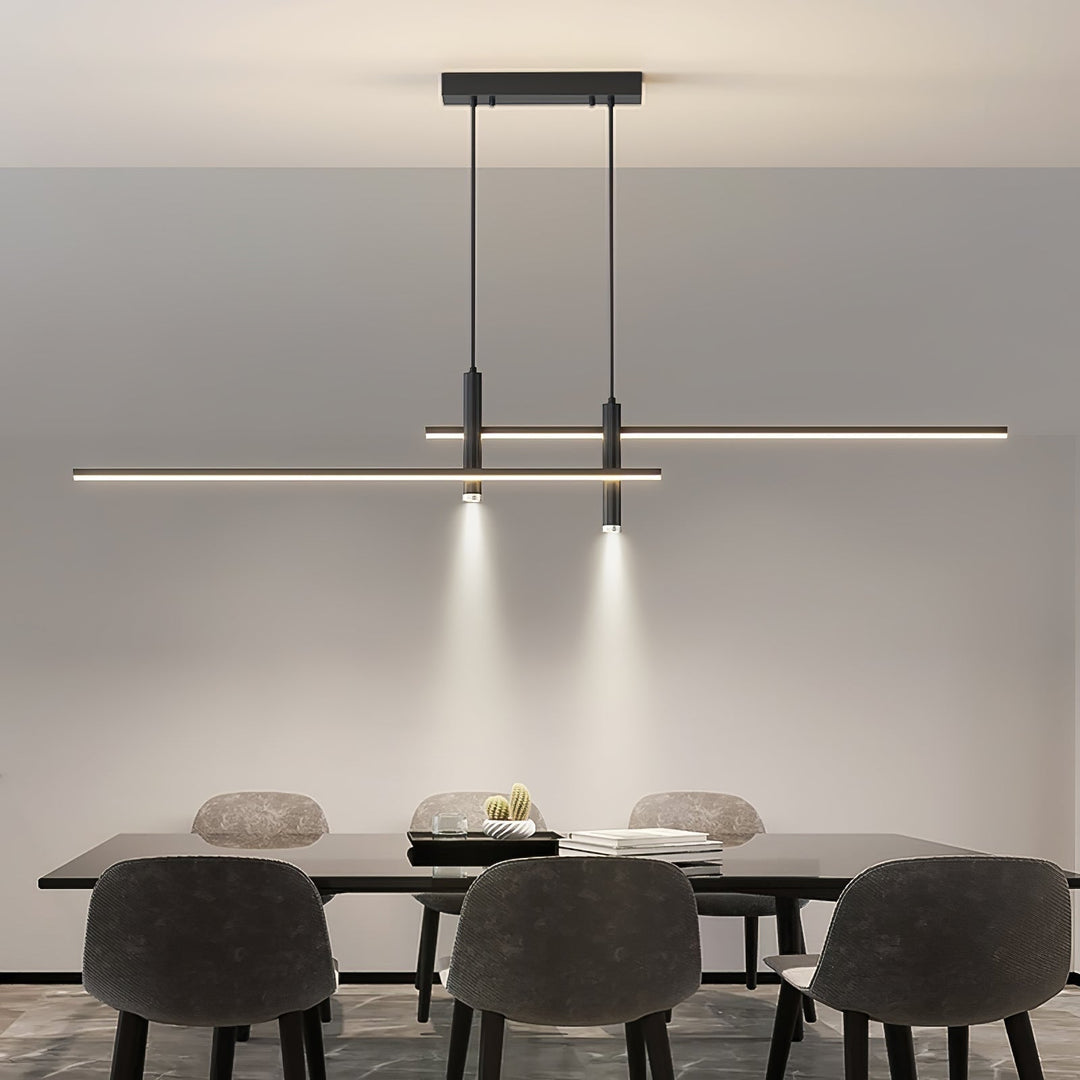 Modern Pendant Light Dining Room Sleek Black Gold Design
