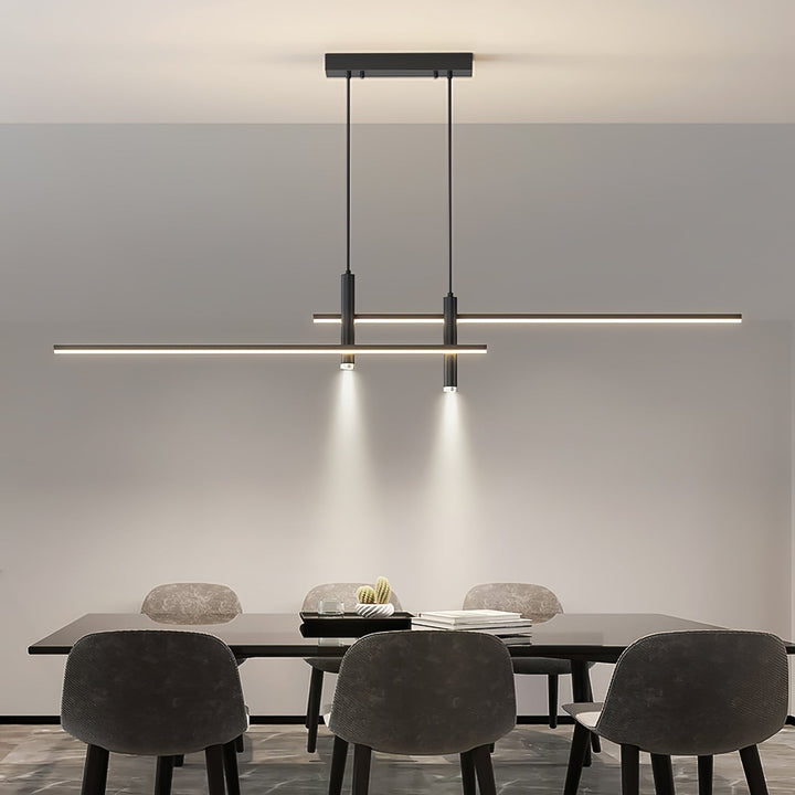 Modern Pendant Light Dining Room Sleek Black Gold Design