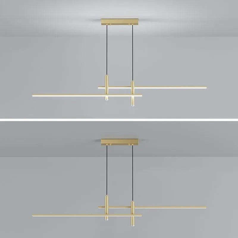 Modern Pendant Light Dining Room Sleek Black Gold Design