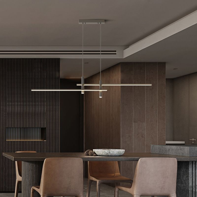Modern Pendant Light Dining Room Sleek Black Gold Design