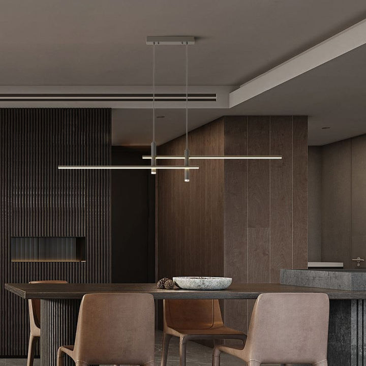 Modern Pendant Light Dining Room Sleek Black Gold Design