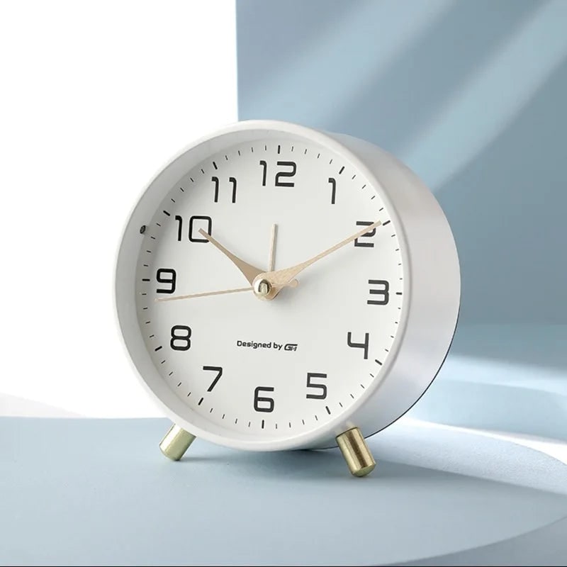 Modern Scandinavian Table Clock Silent Design
