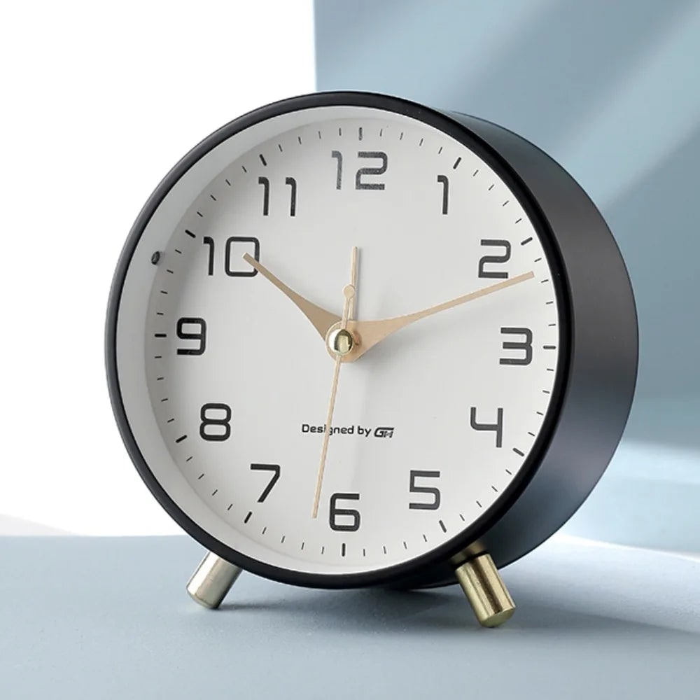 Modern Scandinavian Table Clock Silent Design