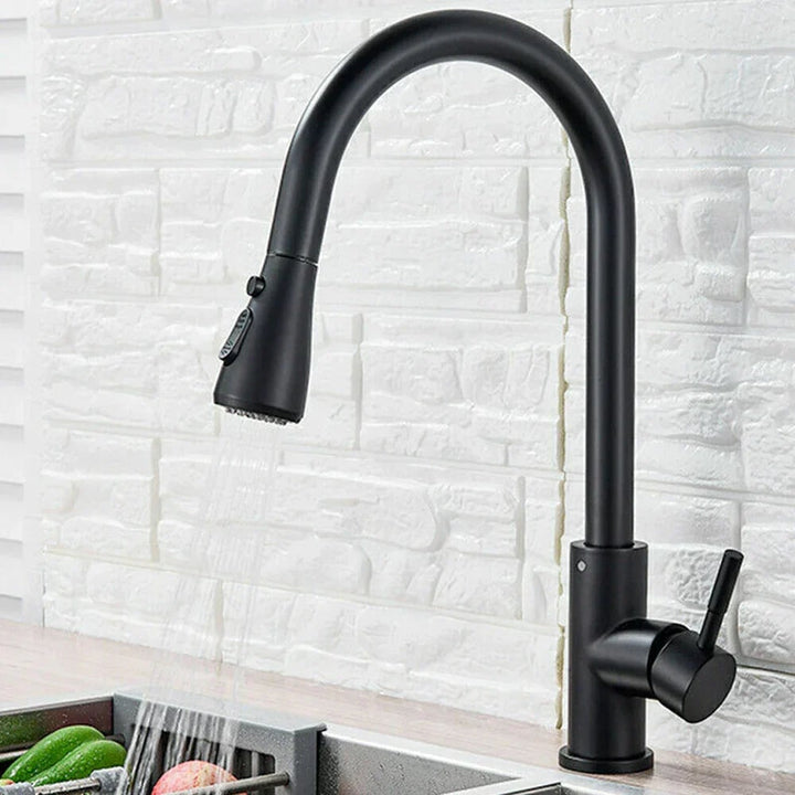 Modern Stainless Steel Kitchen Faucet Pull-Down Sprayer