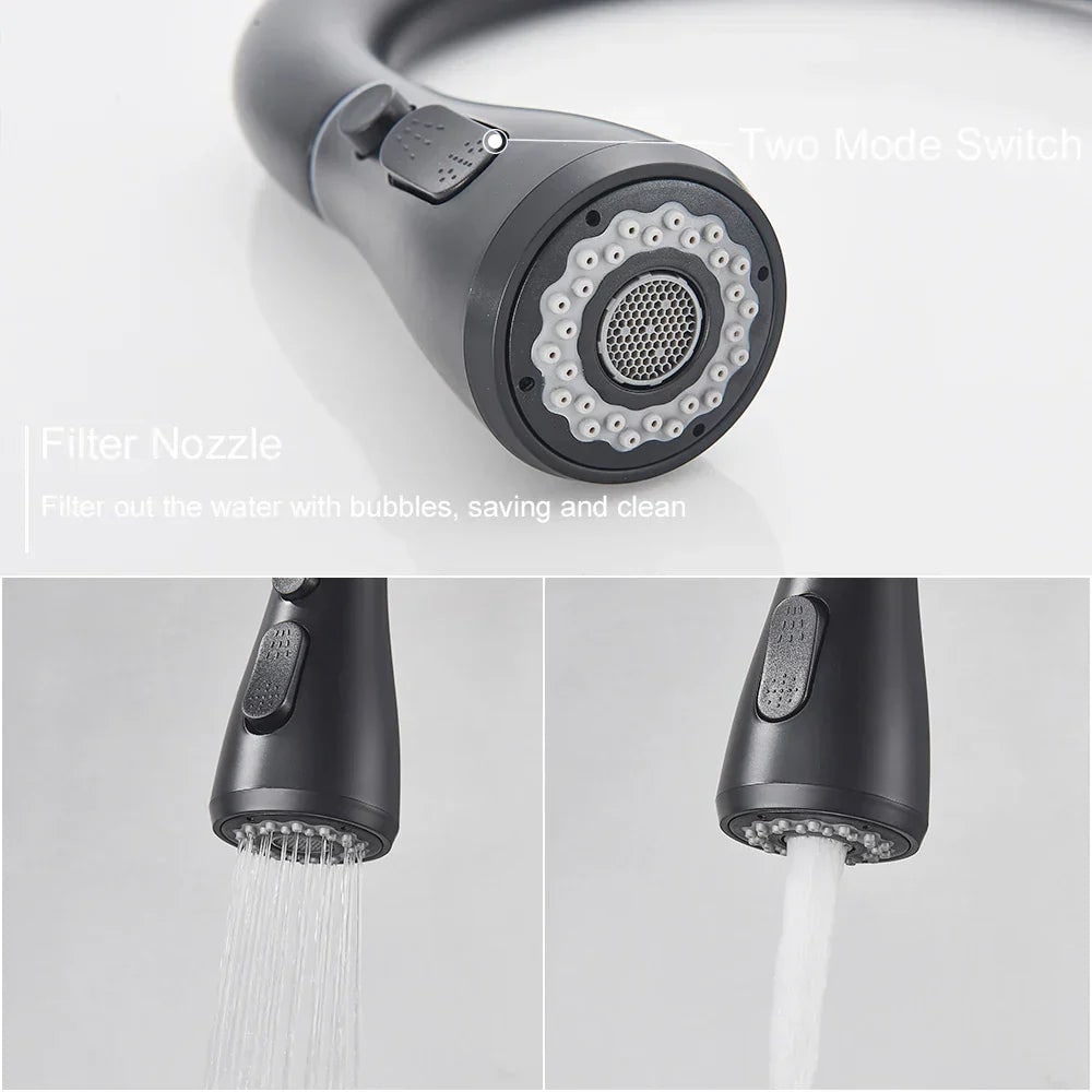 Modern Stainless Steel Kitchen Faucet Pull-Down Sprayer