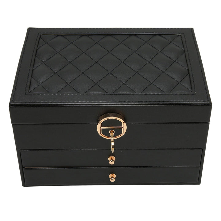 LuxeNest 3-Layer Leather Jewellery Storage Box with Organiser