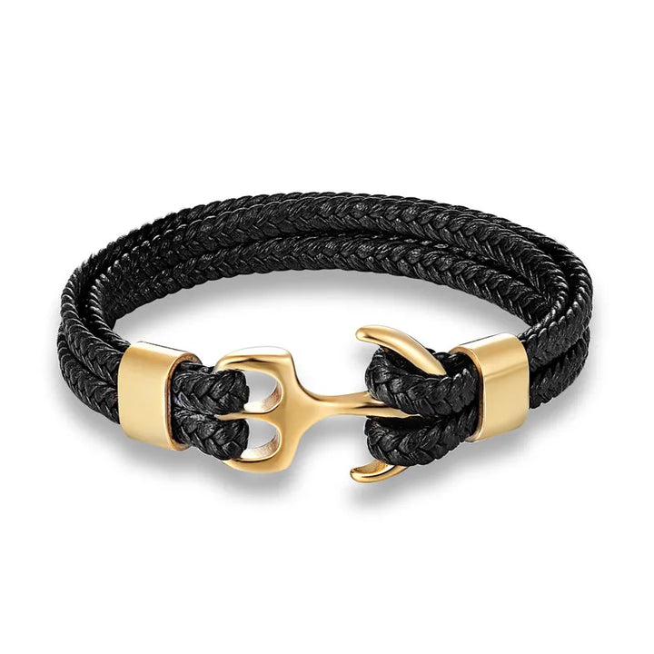 Maritime Anchor Leather Wrist Band for Men