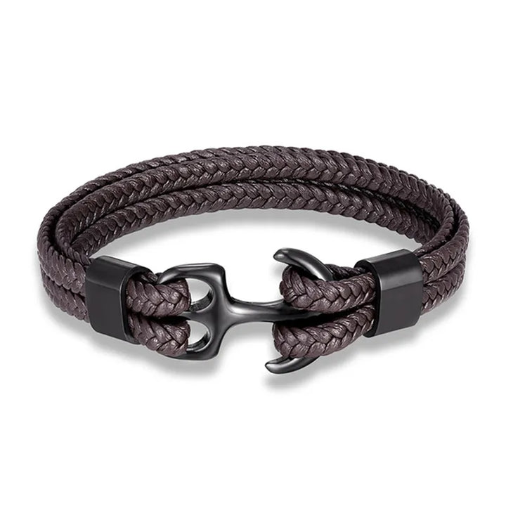 Maritime Anchor Leather Wrist Band for Men