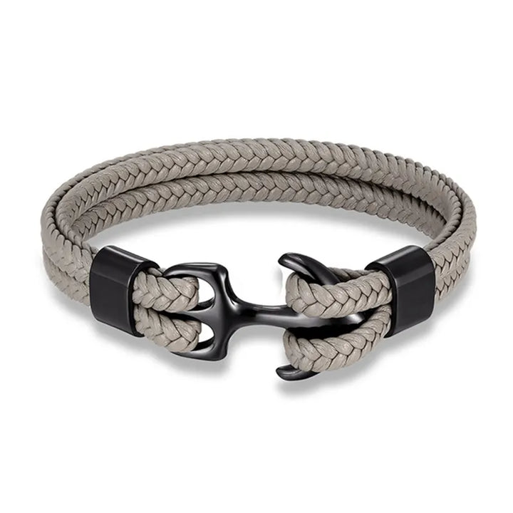 Maritime Anchor Leather Wrist Band for Men