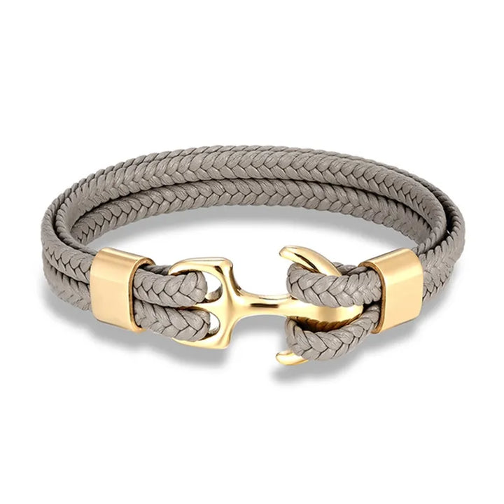 Maritime Anchor Leather Wrist Band for Men