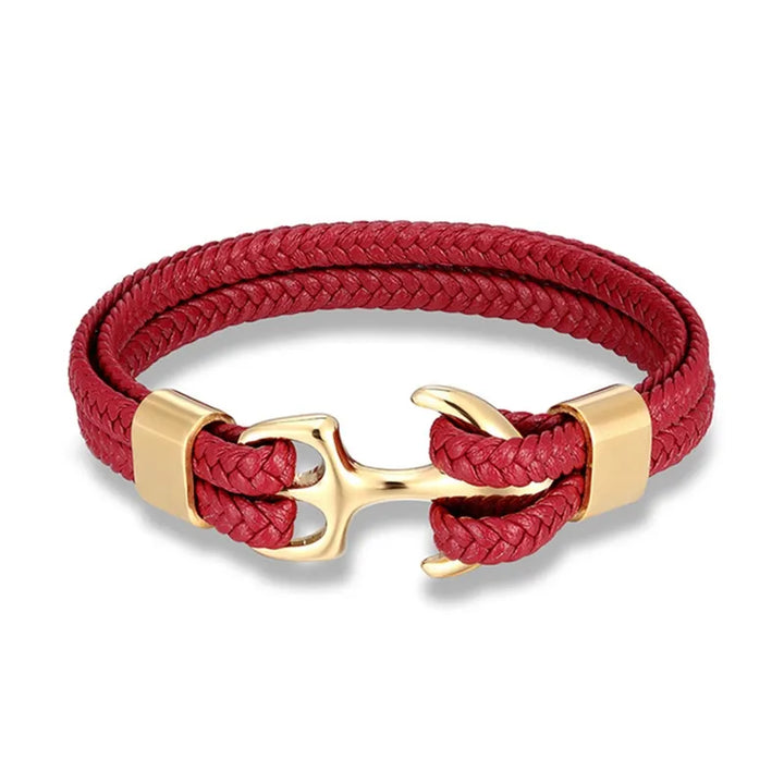 Maritime Anchor Leather Wrist Band for Men