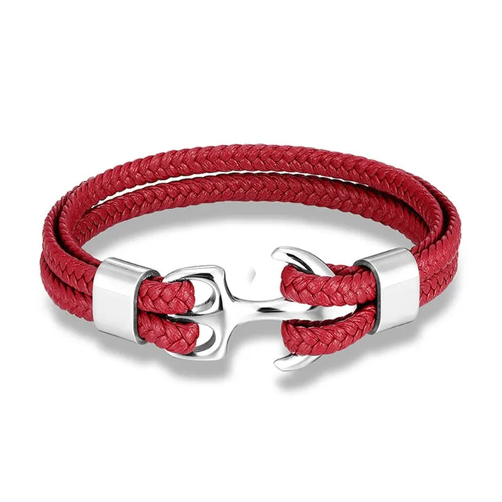 Maritime Anchor Leather Wrist Band for Men
