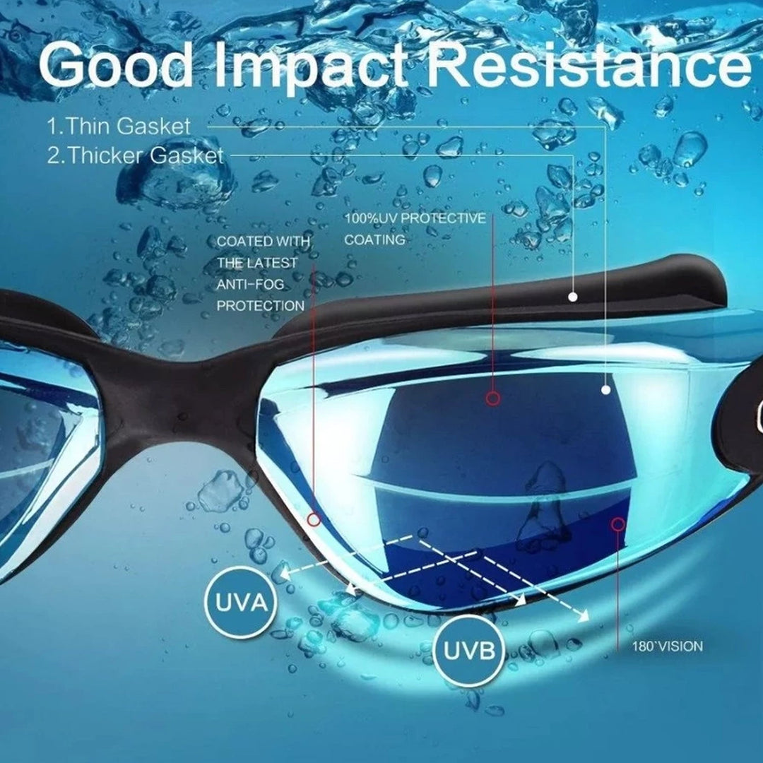 Pro Swimmer's Anti-Fog Goggle Kit with Swim Cap and Ear Plugs