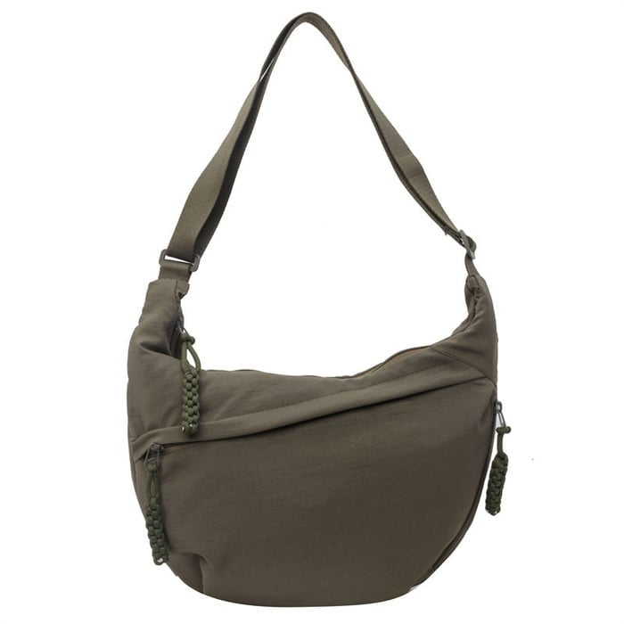 Crescent Nylon Crossbody Hobo Bag - Medium Slouchy Shoulder Purse