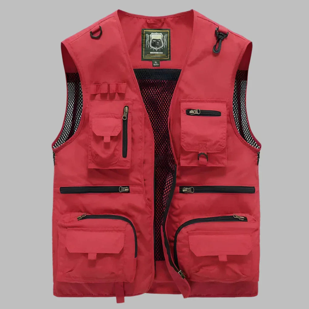TrailCore Men's Multi-Pocket Lightweight Utility Vest for Outdoor Wear