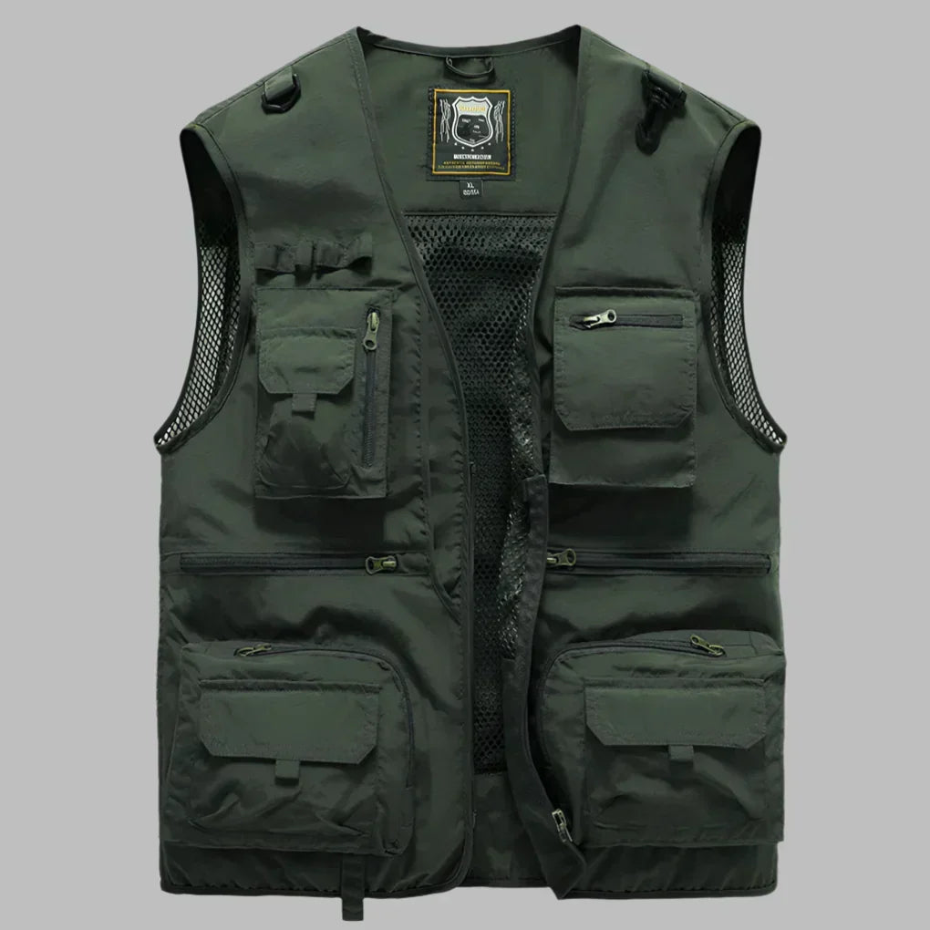 TrailCore Men's Multi-Pocket Lightweight Utility Vest for Outdoor Wear