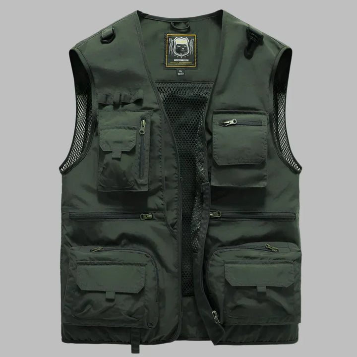 TrailCore Men's Multi-Pocket Lightweight Utility Vest for Outdoor Wear