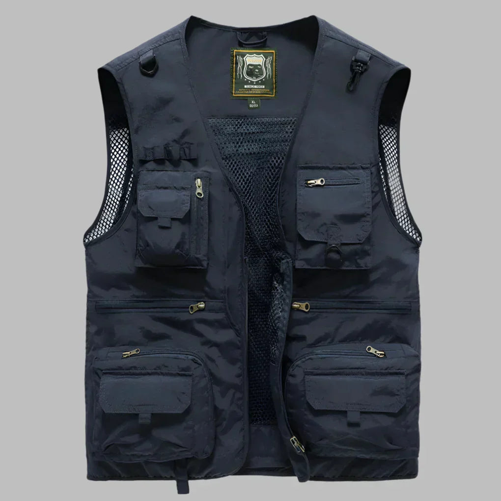 TrailCore Men's Multi-Pocket Lightweight Utility Vest for Outdoor Wear