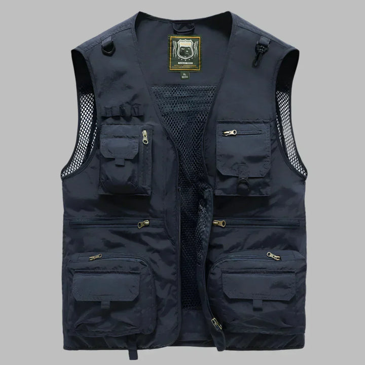 TrailCore Men's Multi-Pocket Lightweight Utility Vest for Outdoor Wear