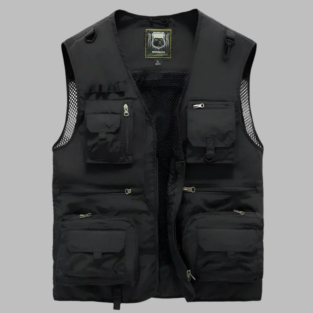 TrailCore Men's Multi-Pocket Lightweight Utility Vest for Outdoor Wear