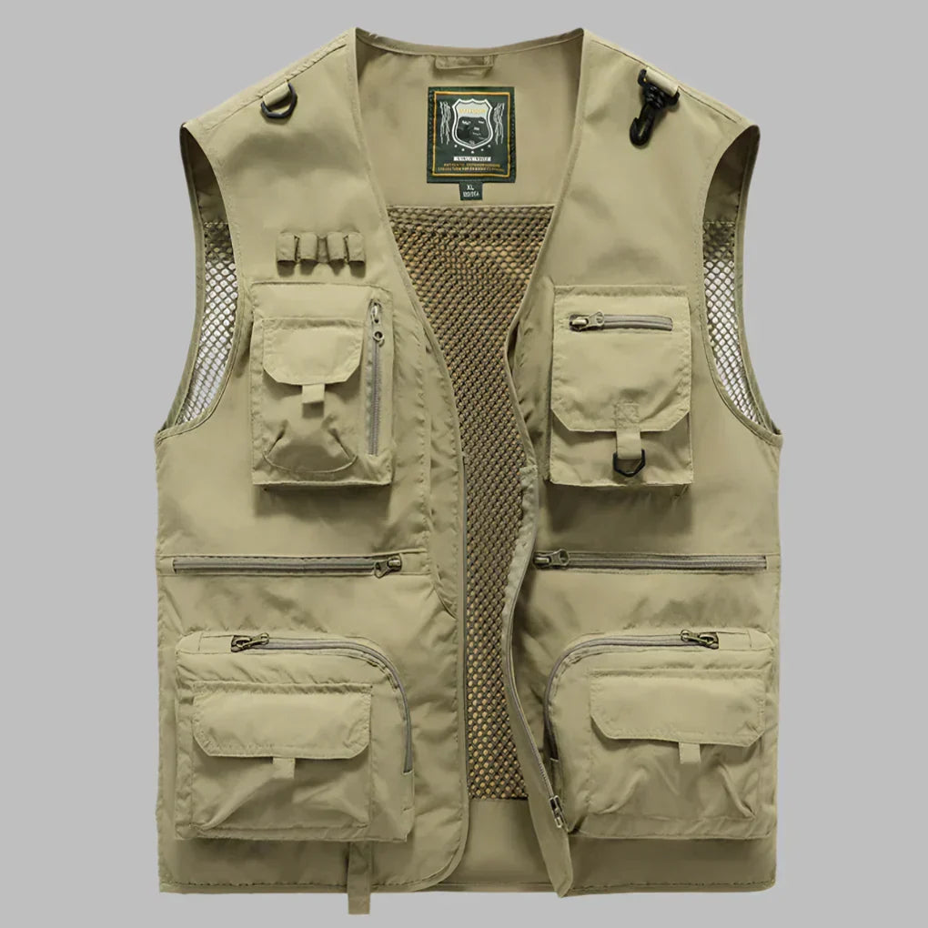 TrailCore Men's Multi-Pocket Lightweight Utility Vest for Outdoor Wear