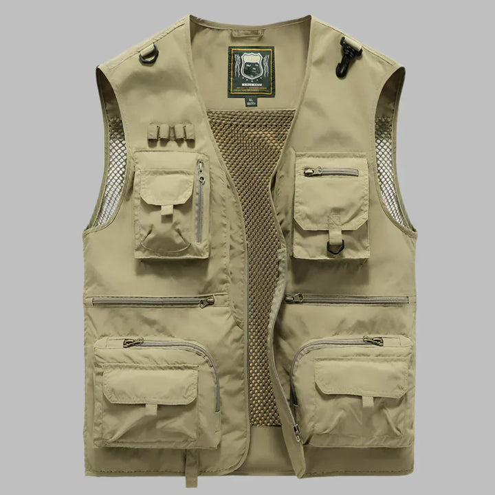 TrailCore Men's Multi-Pocket Lightweight Utility Vest for Outdoor Wear