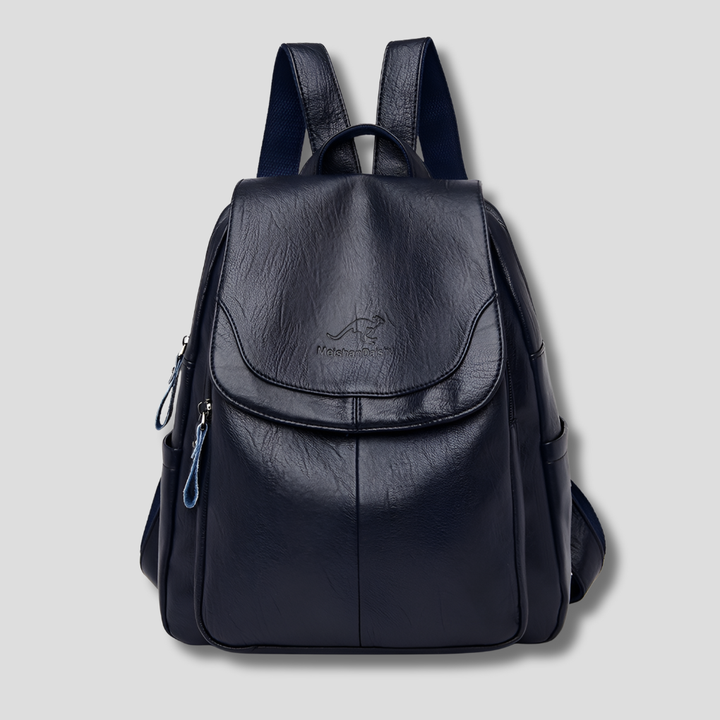 LunaGuard Women's Anti-Theft Leather Backpack with Textured Finish