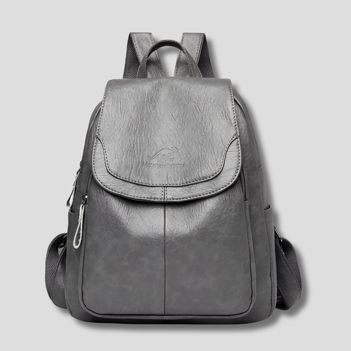 LunaGuard Women's Anti-Theft Leather Backpack with Textured Finish