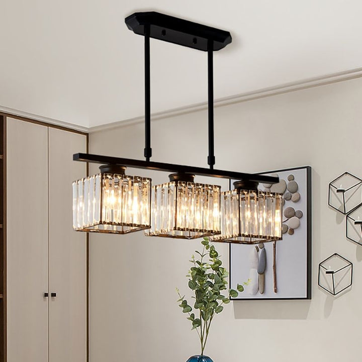 Nordic Pendant Light Multi-Head Long Glass Shades Dining