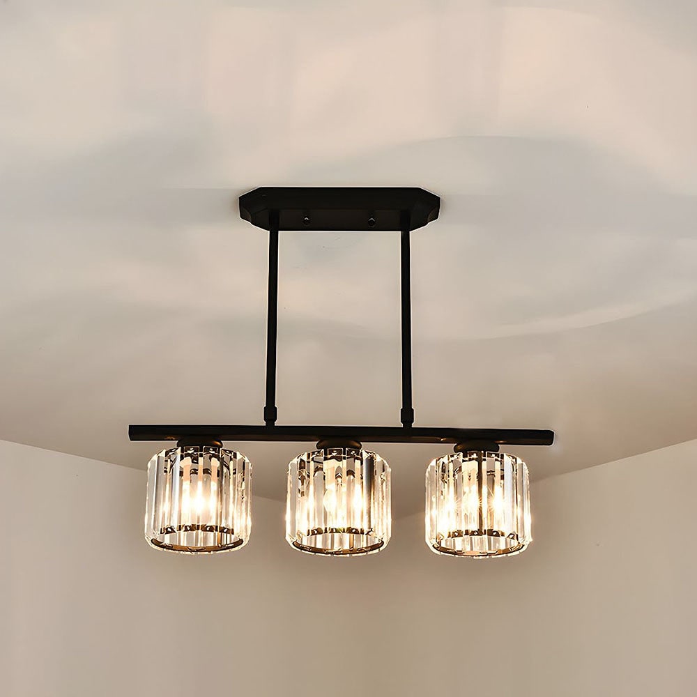 Nordic Pendant Light Multi-Head Long Glass Shades Dining