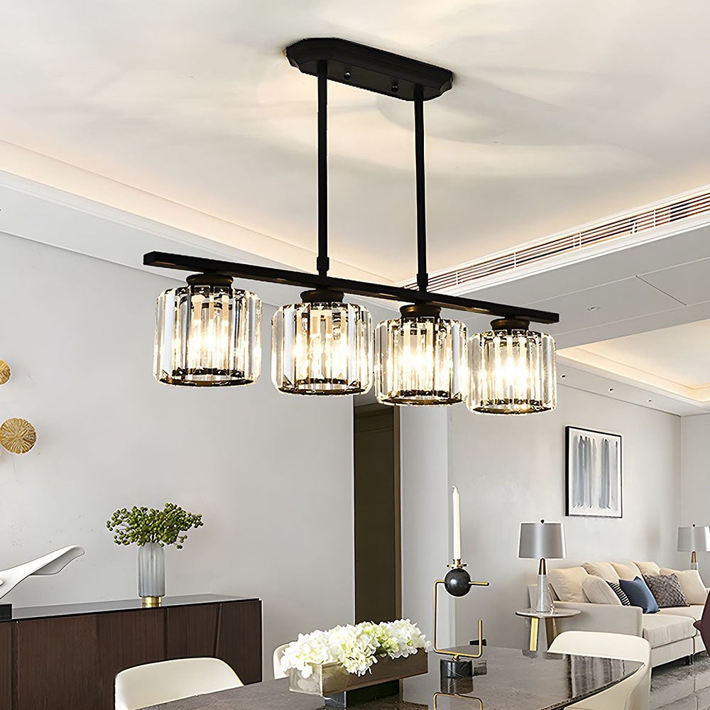 Nordic Pendant Light Multi-Head Long Glass Shades Dining