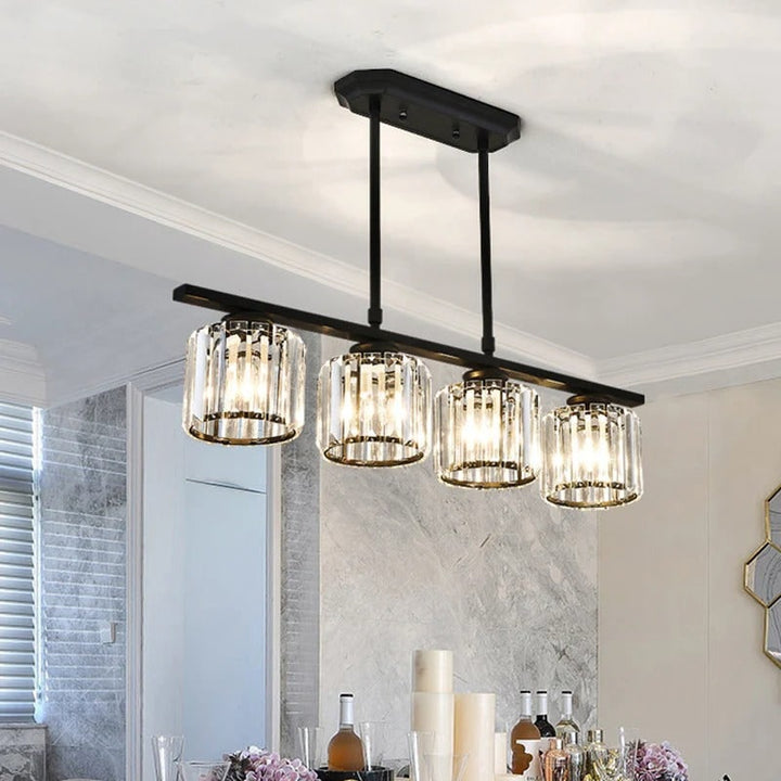 Nordic Pendant Light Multi-Head Long Glass Shades Dining