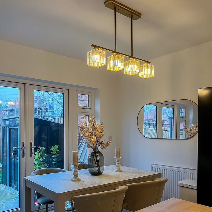 Nordic Pendant Light Multi-Head Long Glass Shades Dining