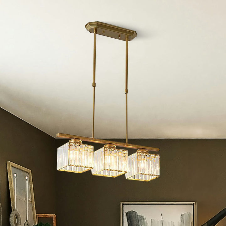 Nordic Pendant Light Multi-Head Long Glass Shades Dining