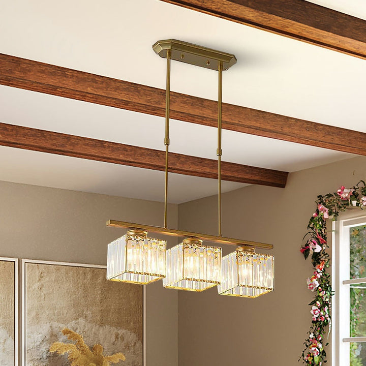 Nordic Pendant Light Multi-Head Long Glass Shades Dining