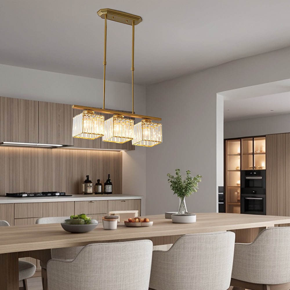 Nordic Pendant Light Multi-Head Long Glass Shades Dining