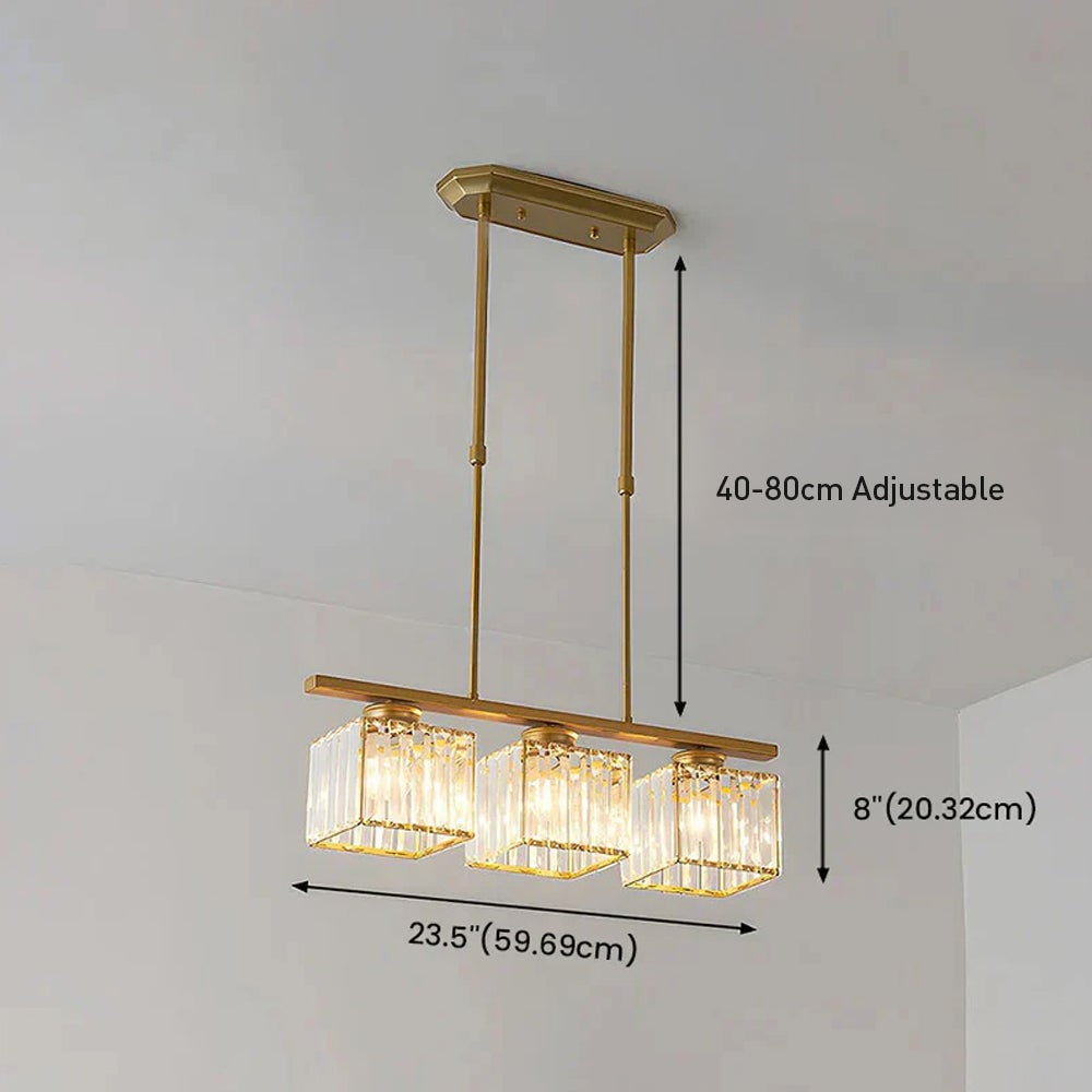 Nordic Pendant Light Multi-Head Long Glass Shades Dining