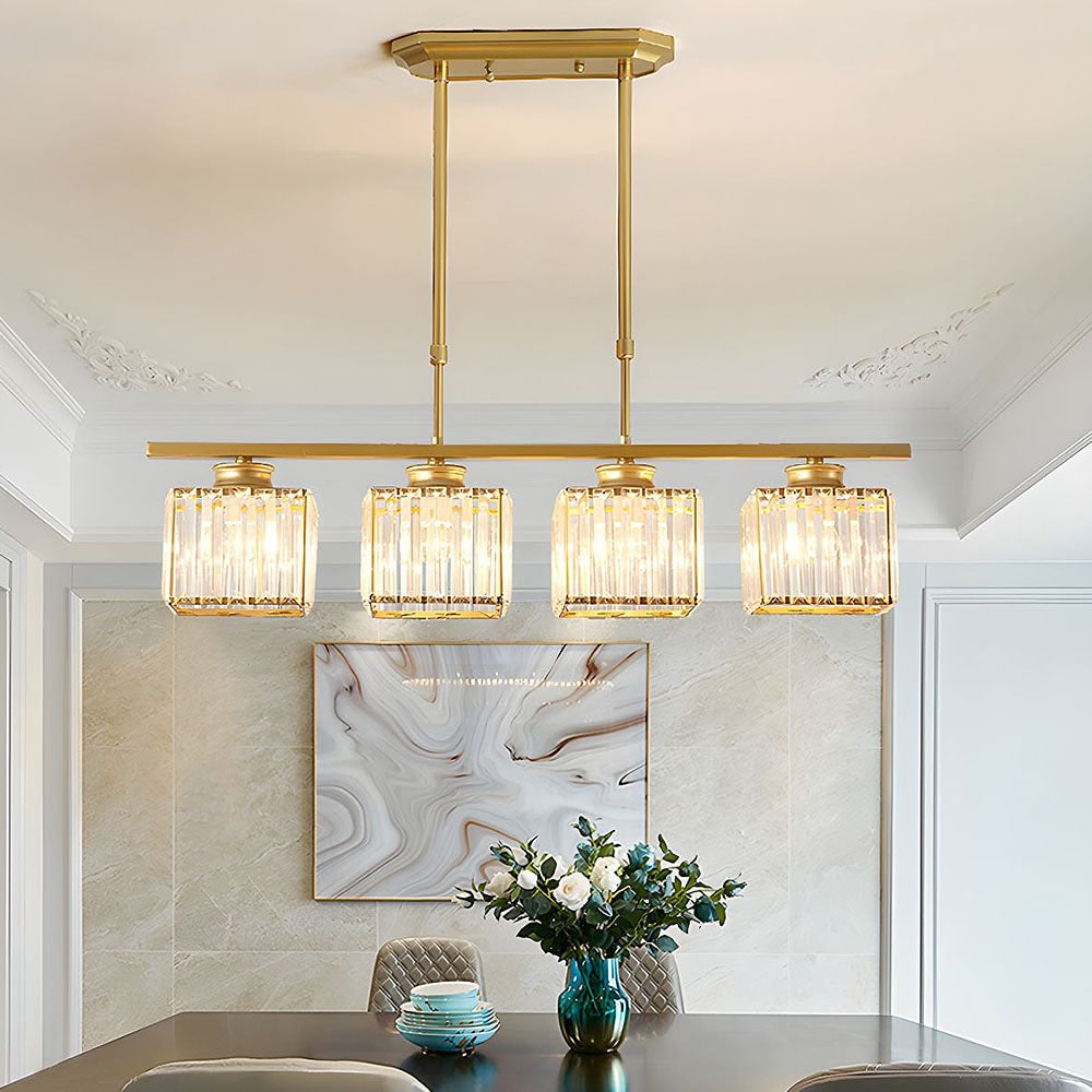 Nordic Pendant Light Multi-Head Long Glass Shades Dining
