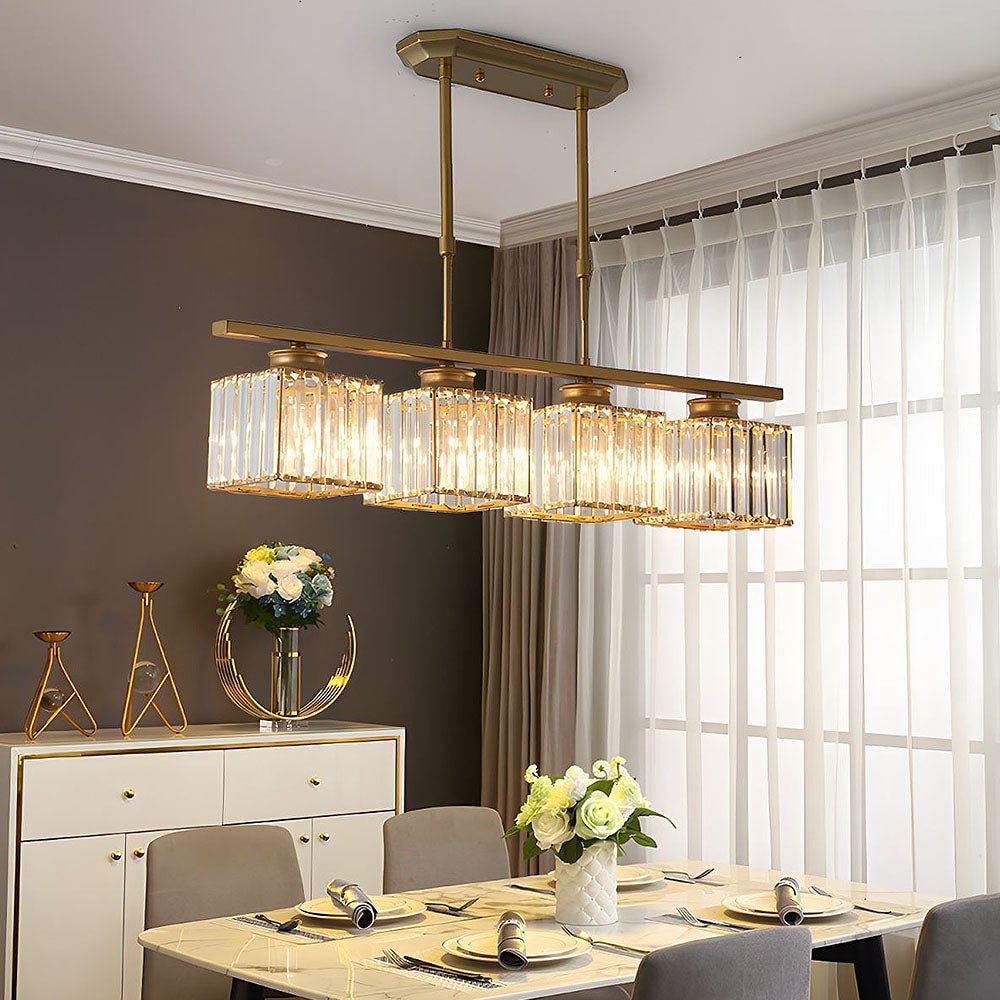 Nordic Pendant Light Multi-Head Long Glass Shades Dining