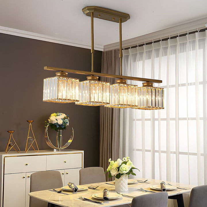 Nordic Pendant Light Multi-Head Long Glass Shades Dining