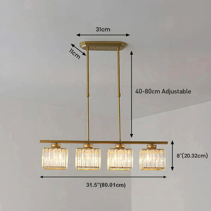 Nordic Pendant Light Multi-Head Long Glass Shades Dining