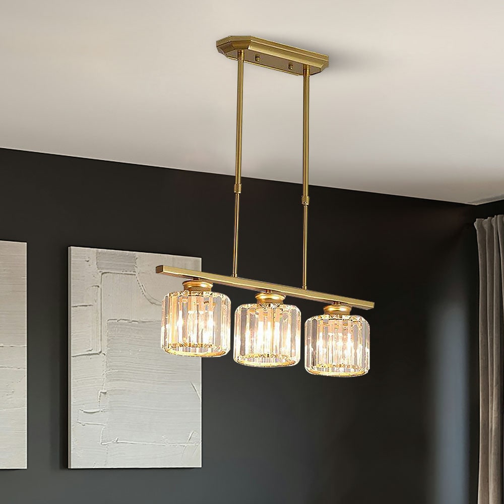Nordic Pendant Light Multi-Head Long Glass Shades Dining