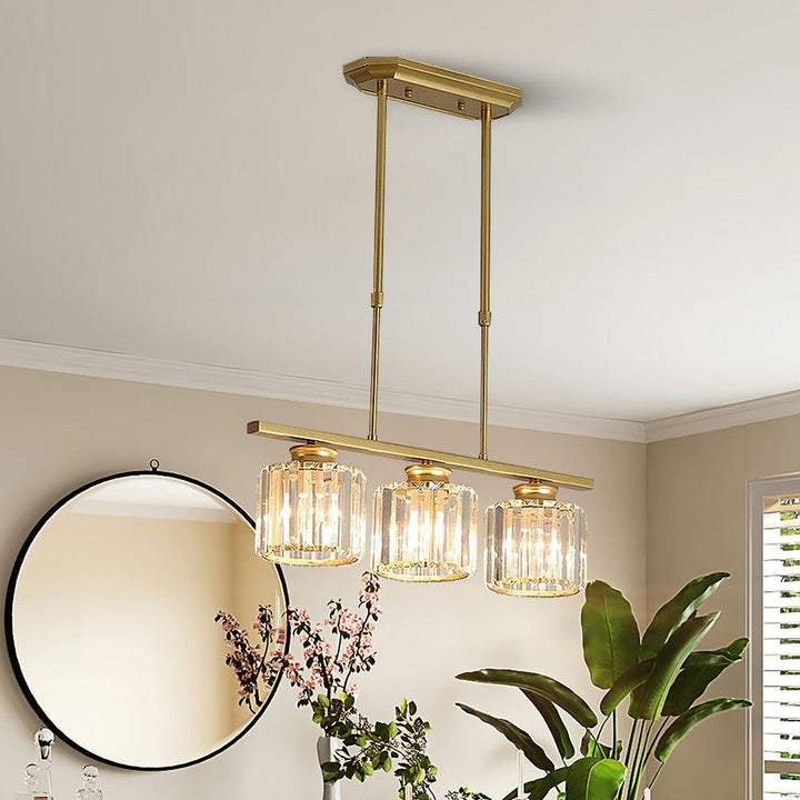 Nordic Pendant Light Multi-Head Long Glass Shades Dining