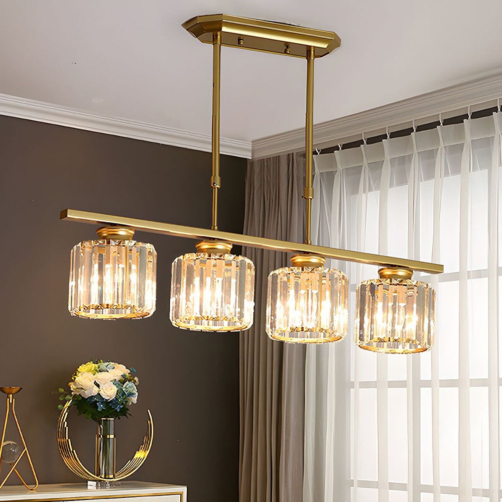 Nordic Pendant Light Multi-Head Long Glass Shades Dining
