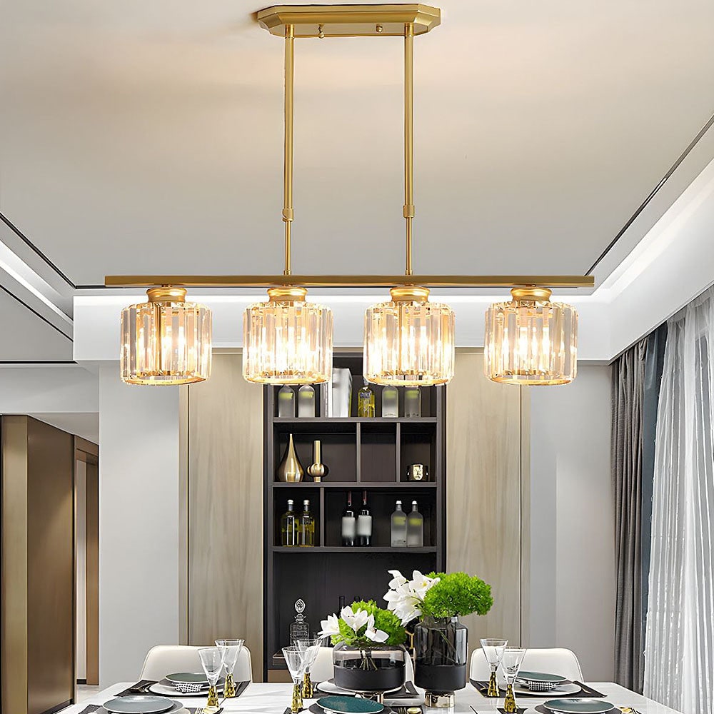 Nordic Pendant Light Multi-Head Long Glass Shades Dining