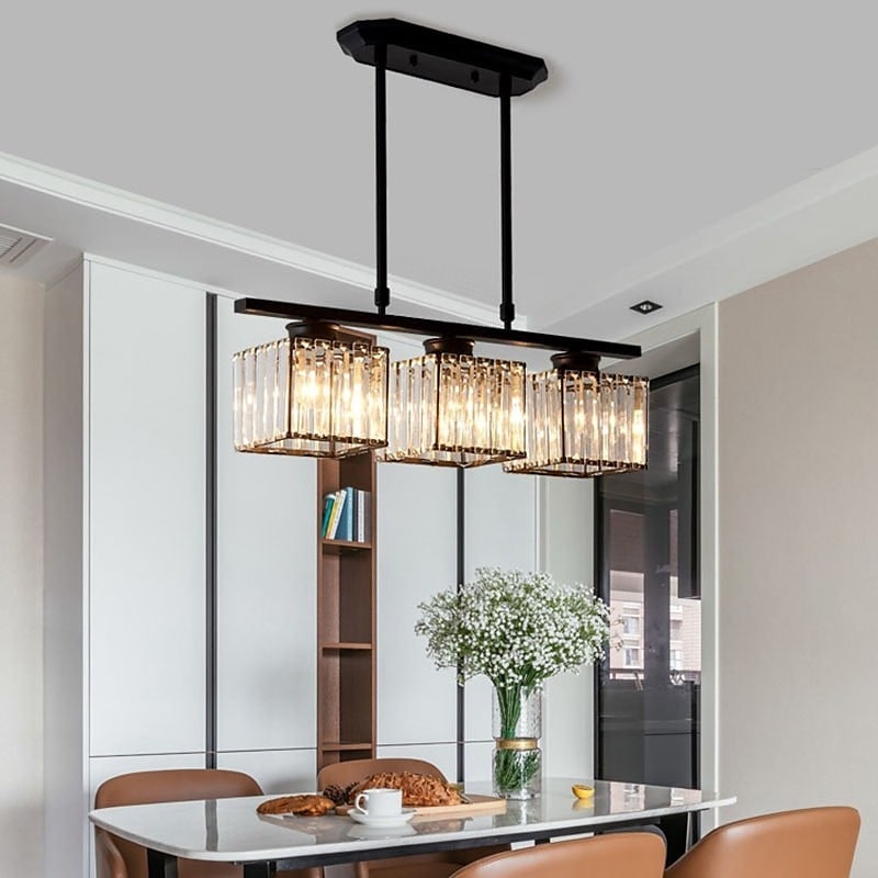 Nordic Pendant Light Multi-Head Long Glass Shades Dining